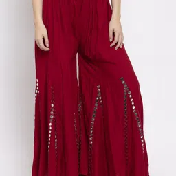 Clora Creation Women Embellished Flared Palazzos-image-78