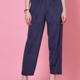 Clora Creation Women Straight Fit High-Rise Velvet Cropped Trouser-image-43