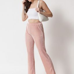 HERE&NOW Women Beige Polyester Trousers-image-38
