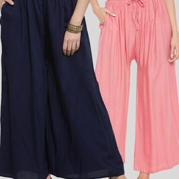 Clora Creation Women Pack Of 2 Solid Flared Palazzo-image-27