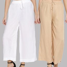 TWIN BIRDS Women Pack of 2 Wide Leg Palazzos-image-76