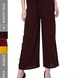IndiWeaves Women Pack Of 3 Palazzos-image-77