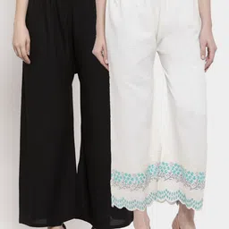 Miaz Lifestyle Women Pack of 2 Flared Ethnic Palazzos-image-67