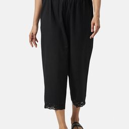 RANGMANCH BY PANTALOONS Women Black Cropped Palazzos-picture-51