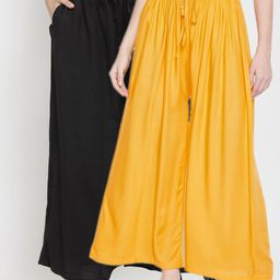 Clora Creation Women Pack Of 2 Solid Flared Palazzo-image-28
