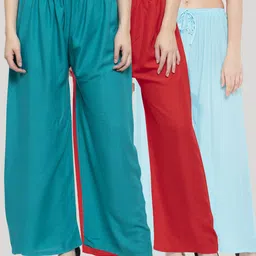 Clora Creation Women Pack Of 3 Solid Ethnic Palazzos-picture-50