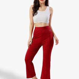 TRASA Women Maroon High-Rise Sports Track Pants-image-23