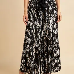 Azira Abstract Printed Flared Palazzos-image-84