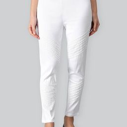 Seva Chikan Embroidered Chikankari Easy Wash Cigarette Trousers-image-59