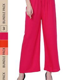 IndiWeaves Women Pack of 3 Palazzos-picture-16