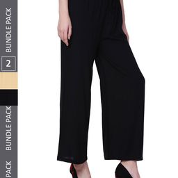 IndiWeaves Women Pack Of 2 Straight Palazzos-image-41