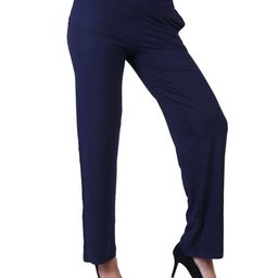LAASA SPORTS Women Navy Blue Slim Fit High-Rise Easy Wash Trousers-image-15