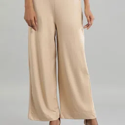 AURELIA Women Gold-Toned Printed Knitted Palazzos-image-58