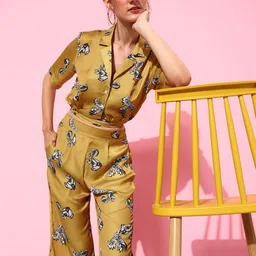 ANVI Be Yourself Mustard Printed Top & Palazzo-image-32
