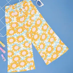 Pantaloons Junior Girls Floral Printed Flared Palazzos-image-100