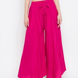 Clora Creation Women Magenta Flared Ethnic Palazzos-80