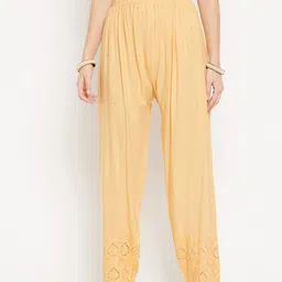 Clora Creation Women Beige Floral Embroidered Palazzos-image-88