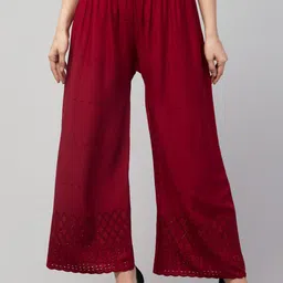 Trend Level Geometric Embroidered Palazzos-image-91