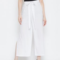 La Zoire Women White Georgette Palazzos-image-69