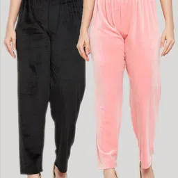 Clora Creation Women Pack Of 2 Velvet Ethnic Palazzos-image-83
