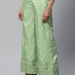 AURELIA Women Green & Gold-Toned Printed Ethnic Palazzos-image-67