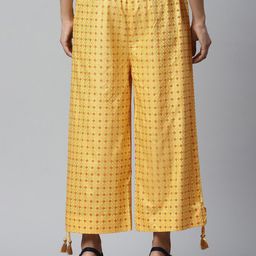 AURELIA Women Yellow & Red Floral Printed Ethnic LIVA Palazzos-image-85