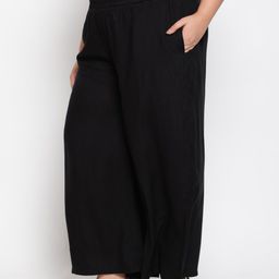 Amydus Plus Size Women Black Liva Ethnic Palazzos-image-16