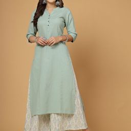 Pistaa Mandarin Collar Kurta with Palazzos-image-68