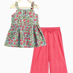 Campana Girls Floral Printed Empire Pure Cotton Top with Palazzos-picture-15