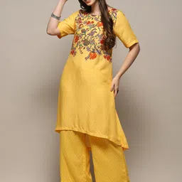 Biba Floral Printed Kurta With Palazzos-picture-6
