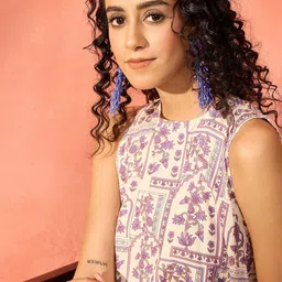 InWeave Floral Printed A-Line Kurta with Palazzo image 2