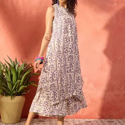 InWeave Floral Printed A-Line Kurta with Palazzo image 5