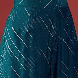 Anouk Turquoise Blue Leheriya Printed Regular Kurta with Palazzos &  Dupatta image 3