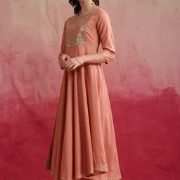 Khushal K Yoke Design Regular Sequinned Kurta with Palazzos & Dupatta image 5