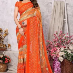 Dyed Daily Wear Georgette Saree-image-81