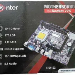 Enter E-G41D2 (4SATA, 775LGA, DDR2, 10/100LAN, Intel G41+ICH7 Chipset, 5.1Audio, PCIe) LGA 775Socket Micro-ATX Intel G41 Chipset DDR2 Motherboard for Desktop image 5