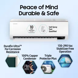 samsung Convertible 5-in-1 Cooling 2023 Model 1 Ton 3 Star Split Inverter AC- White image 5