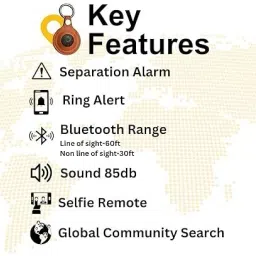 tag8 Dolphin Smart Bluetooth Tracker Pro with Leather Case & Key Ring pack of 2 Location Smart Tracker image 4
