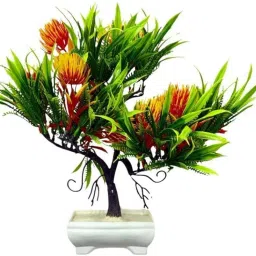 Artificial Flower Plants with Pot for Indoor Outdoor Home Office Decor Pack of 1 Wild Artificial Plant with Pot-4