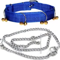 Best High Quality Dog Ghungroo Collar+Steel Chain(Combo of 2) Dog Collar & Chain Dog & Cat Collar & Chain-picture-4