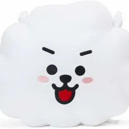 BTS BT21 Kpop Merch Plush Large 14" Cushion Dust Cover / Rucksack Plush Pillow Animal Stuffed Toys K-pop Cushion Pillow Soft BTS Character ( Pack of 1 ) (RJ - White)- 35 cm-image-47