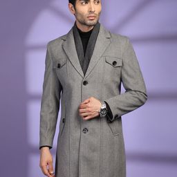 chkokko Tweed Solid Coat For Men-picture-33
