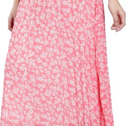 Women Printed Flared Pink Skirt-image-82
