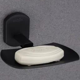 Matte Black Wall Mounted Stainless Steel Soap Holder | Soap Dish for Bathroom 4 inch 1 Bar Towel Rod-44