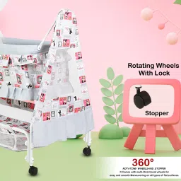 dugri Cradle for kids cradle for baby boy and girl Cradle With Swing & Mosquito Net image 4