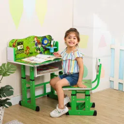 Kids study Table & Chair with Adjustable Height Engineered Wood Study Table-23