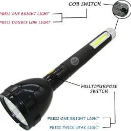 waken LED Laser High Beam 1Km Range Torch & Emergency Light ABS Plastic Torch image 2