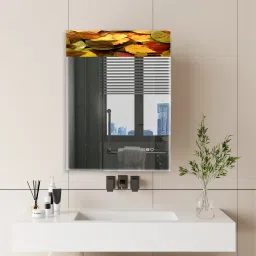 Raj Glass Flower Digital Print l on Glass Mirror Bathroom Mirror Fancy Mirror Bathroom Mirror-3