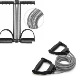 Combo Of Double Spring Tummy Trimmer and Double Toning Tube Gym & Fitness Kit Ab Exerciser-image-2