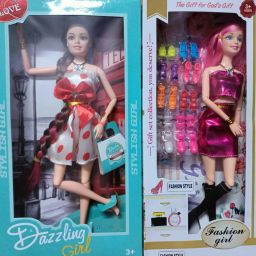 Kids Girls Fashion Kids Doll Set with Fordable Hand and Leg Shoe Doll Girl Doll Baby Fashion Doll with Shoes & Fashion Accessories Kit Doll House with Doll Accessories.-image-10